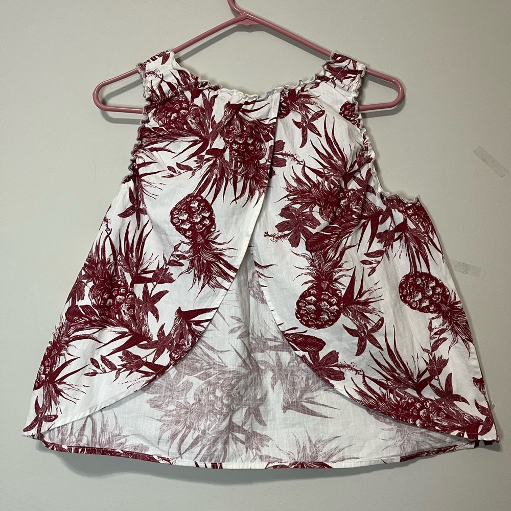 A. N. A. Cropped red cream sleeveless top. Size L (O) - Picture 3 of 3